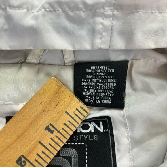 Distortion Windbreaker Jacket Mens Large White Black Colorblock Hooded 1/4 Zip - Picture 4 of 10